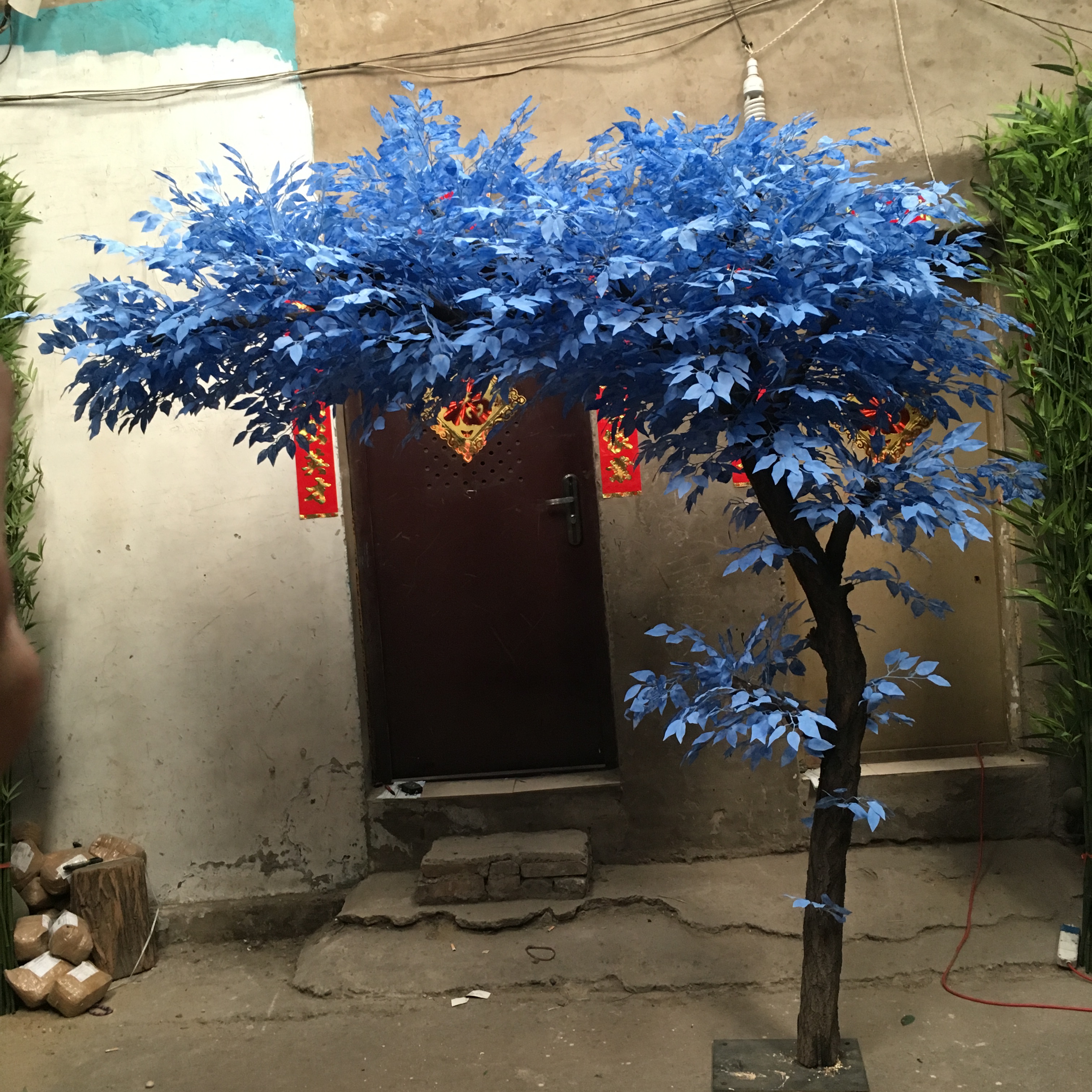 蓝色许愿树阿凡达动漫装饰KTV酒吧庭院假树绿植大型造型落地包邮