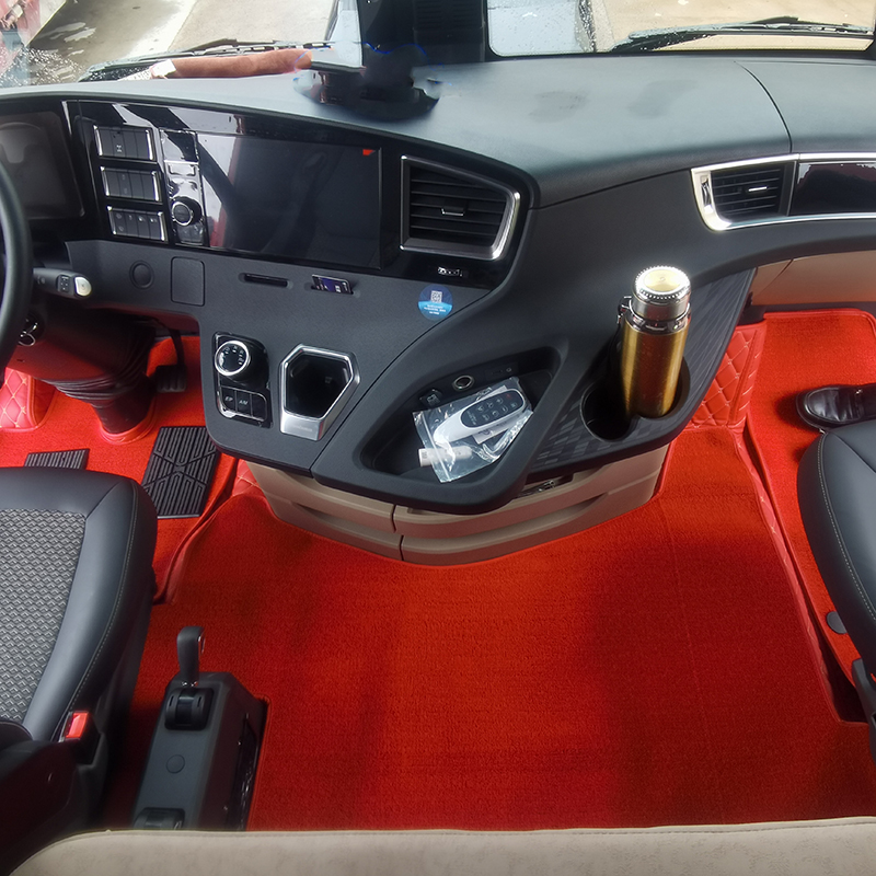 福田欧曼EST GTL自动挡牵引车全包围双层脚垫大货车驾驶室地垫毯