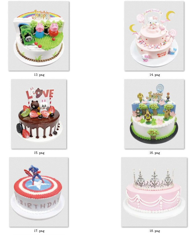58-素材透明无背景免抠PS蛋糕图片高清生日蛋糕图片设计烘焙图片