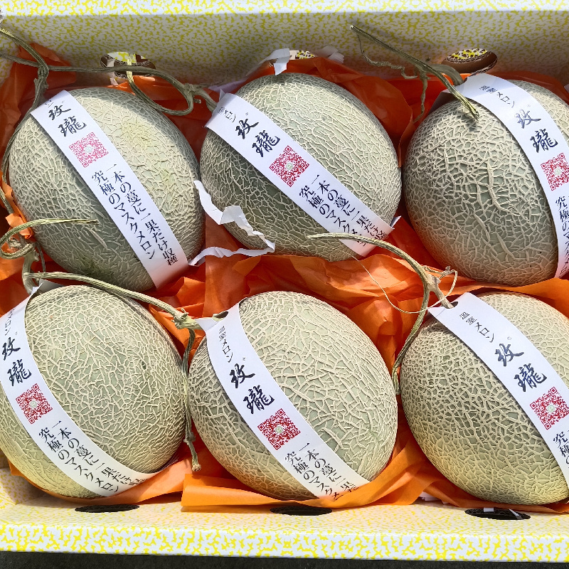 日本品种玫珑网纹蜜瓜6个装静冈网纹瓜当季新鲜水果海南纹珑蜜瓜