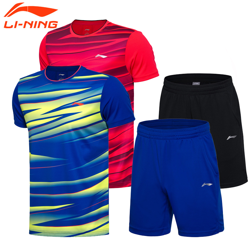 李宁网球羽毛球跑步休闲运动男女套装速干运动服凉爽比赛服套装