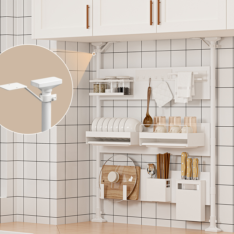 磁吸顶天立地厨房置物架自由搭配橱柜碗盘碗碟沥水窗户窗台收纳架