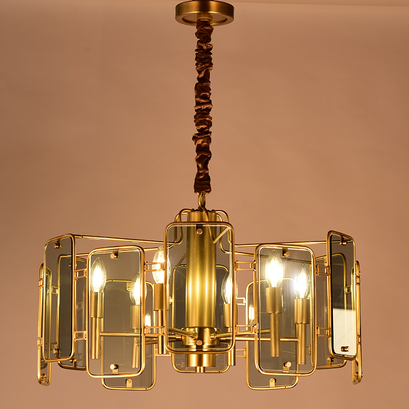 全铜后现代玻璃吊灯简约个性餐厅卧室客厅创意家用轻奢设计师吊灯
