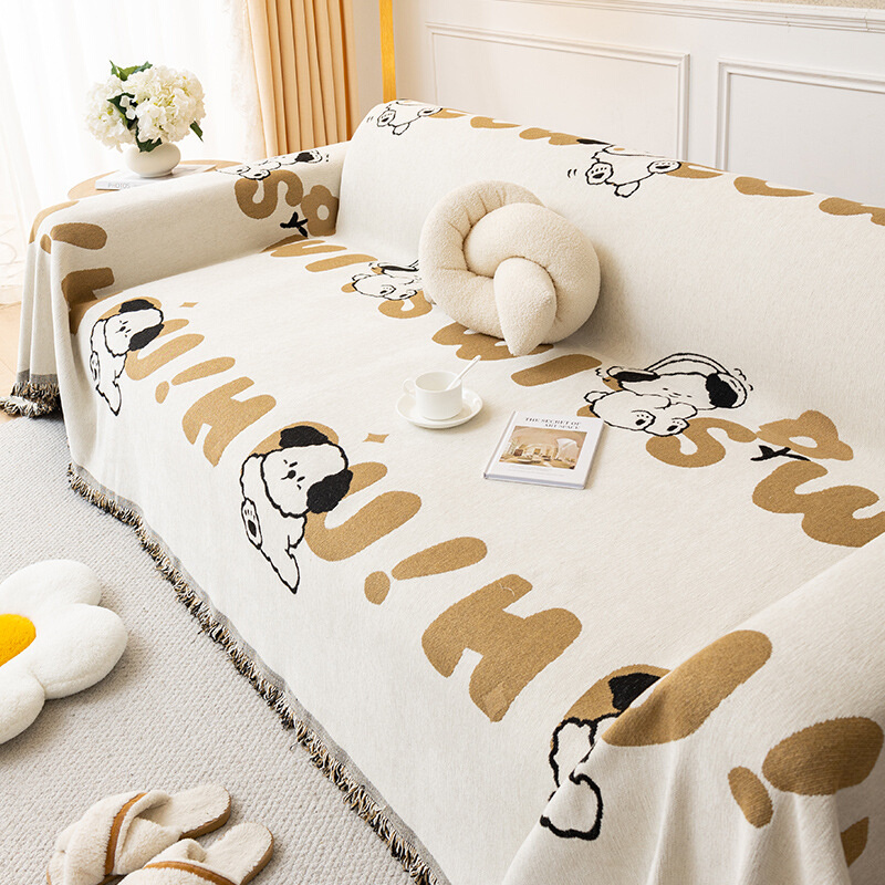 卡通创意沙发巾雪尼尔沙发套罩全包万能防尘罩防猫抓毛毯盖被