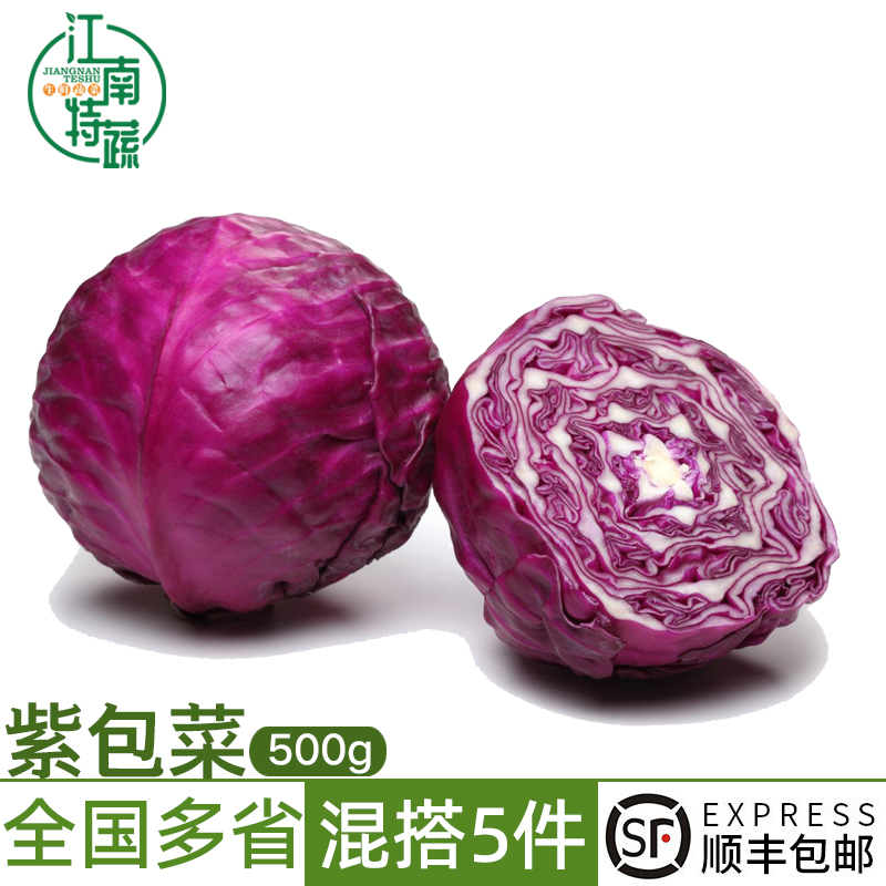 新鲜蔬菜紫甘蓝1000g紫包菜卷紫色球生菜蔬菜沙拉生菜橄榄菜