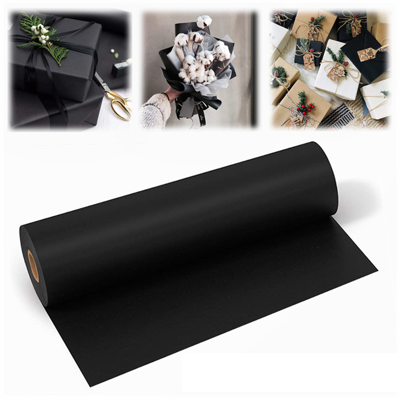 黑色卷筒纸筒包装纸牛皮纸装饰包花礼物包装手工制作折纸绘画纸