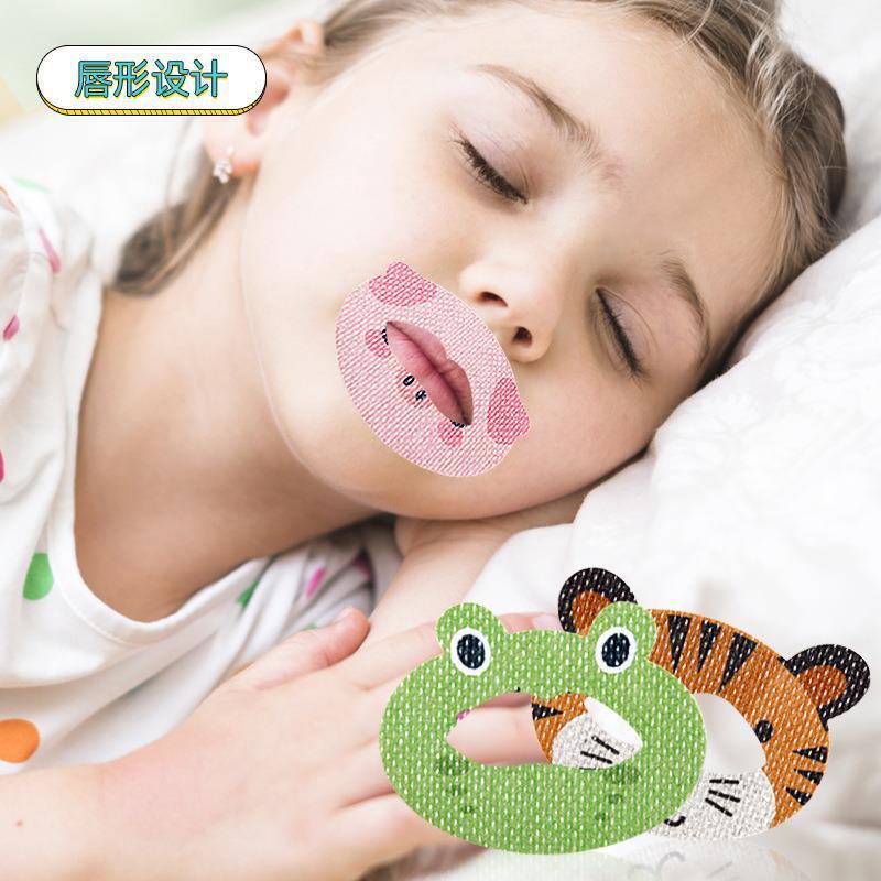 儿童卡通图案矫形嘴巴贴睡觉防张嘴闭嘴封口贴打呼噜物理呼吸贴