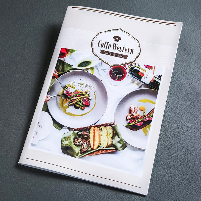 定做简装西餐菜谱制作定制设计餐牌杂志高档创意防水防油菜单印刷