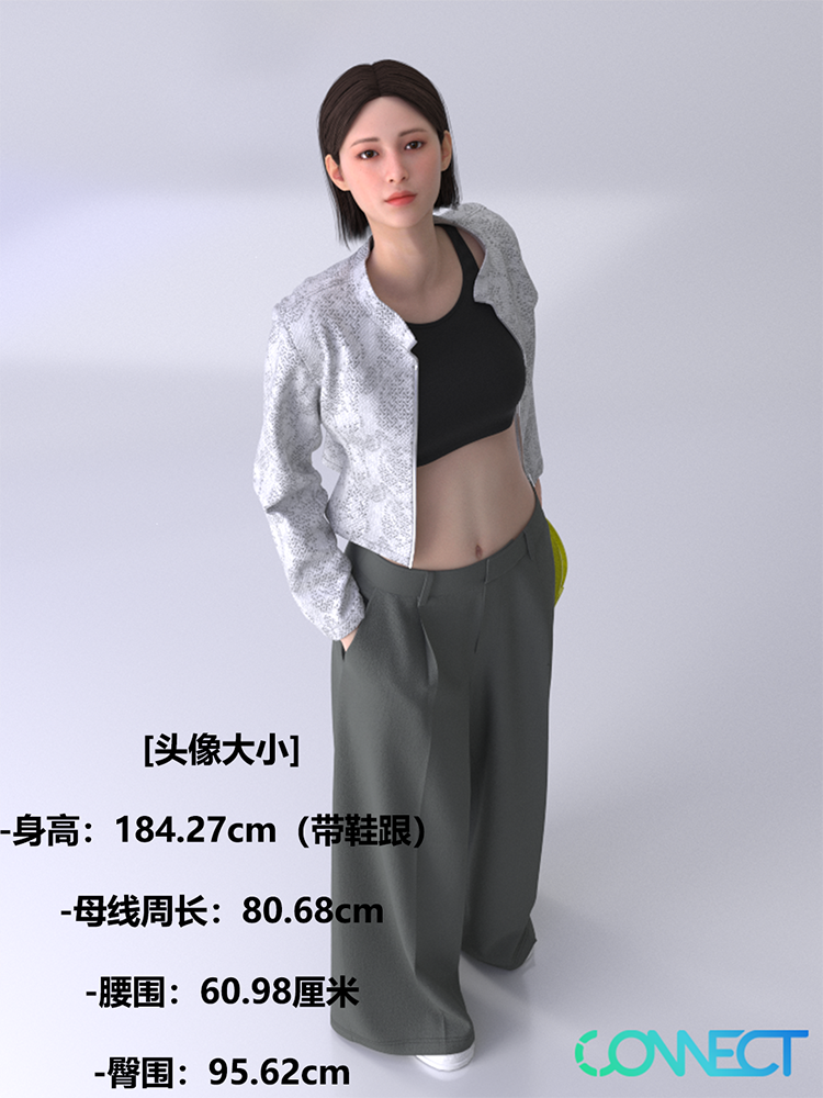 clo3D人体模特素材带骨骼可调动作尺寸姿势换发型服装md虚拟人物