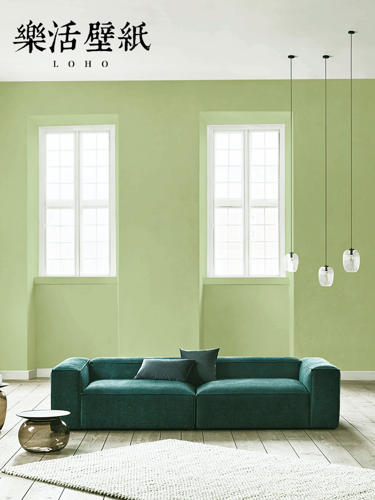 纯色素色无纺布莫兰迪墙纸法式卧室客厅背景墙复古绿色壁纸非自粘
