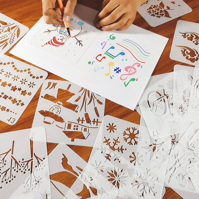 小学生手抄报模板儿童绘画工具成长相册手绘装饰素材镂空花边尺子