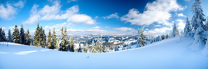 冬天雪山雪景自然风景画山水画现代装饰画客厅走廊海报挂画J9192B