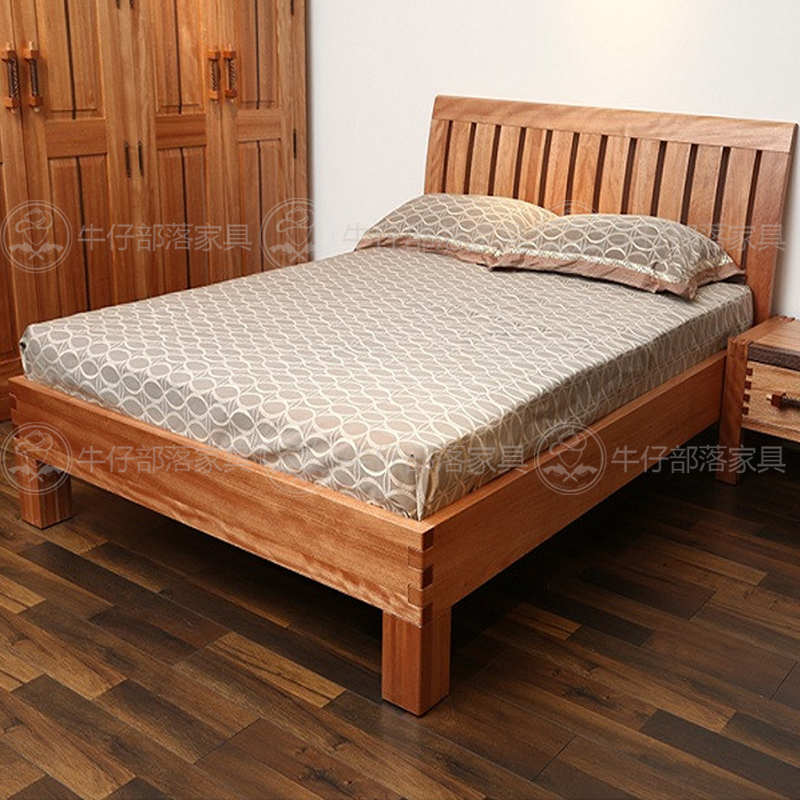 北欧艺家1.8米双人实木床婚床非洲进口红胡桃定制床家具厂家直销