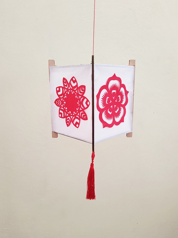 适用艺花剪纸轴对称窗花五角形折叠手工镂空宣纸成品红纸传统手工