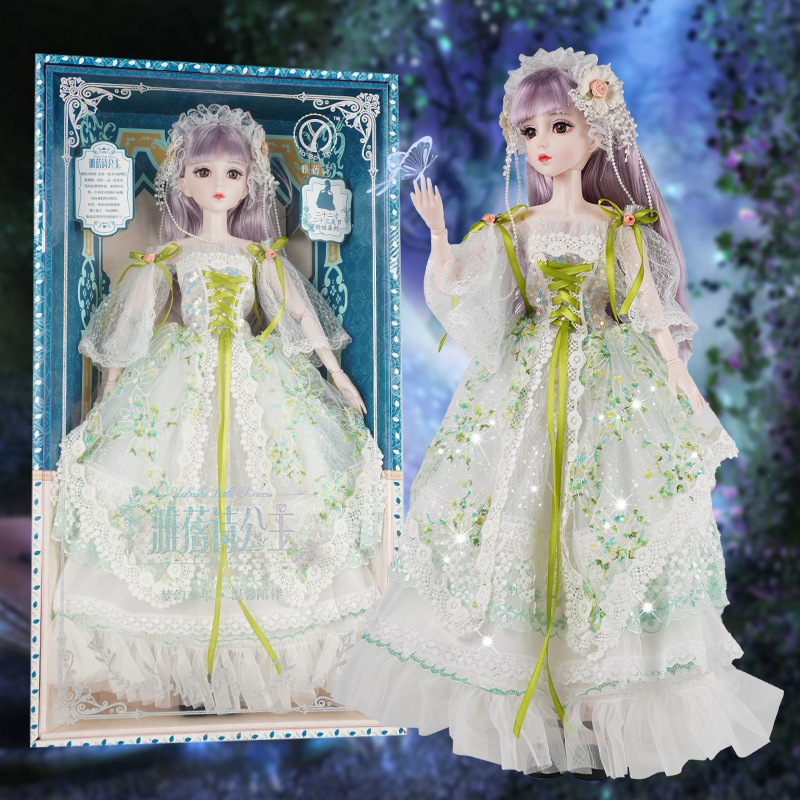 60厘米手绘娃娃森林精灵女皇孔雀洛丽塔婚纱礼服公主女孩玩具礼物