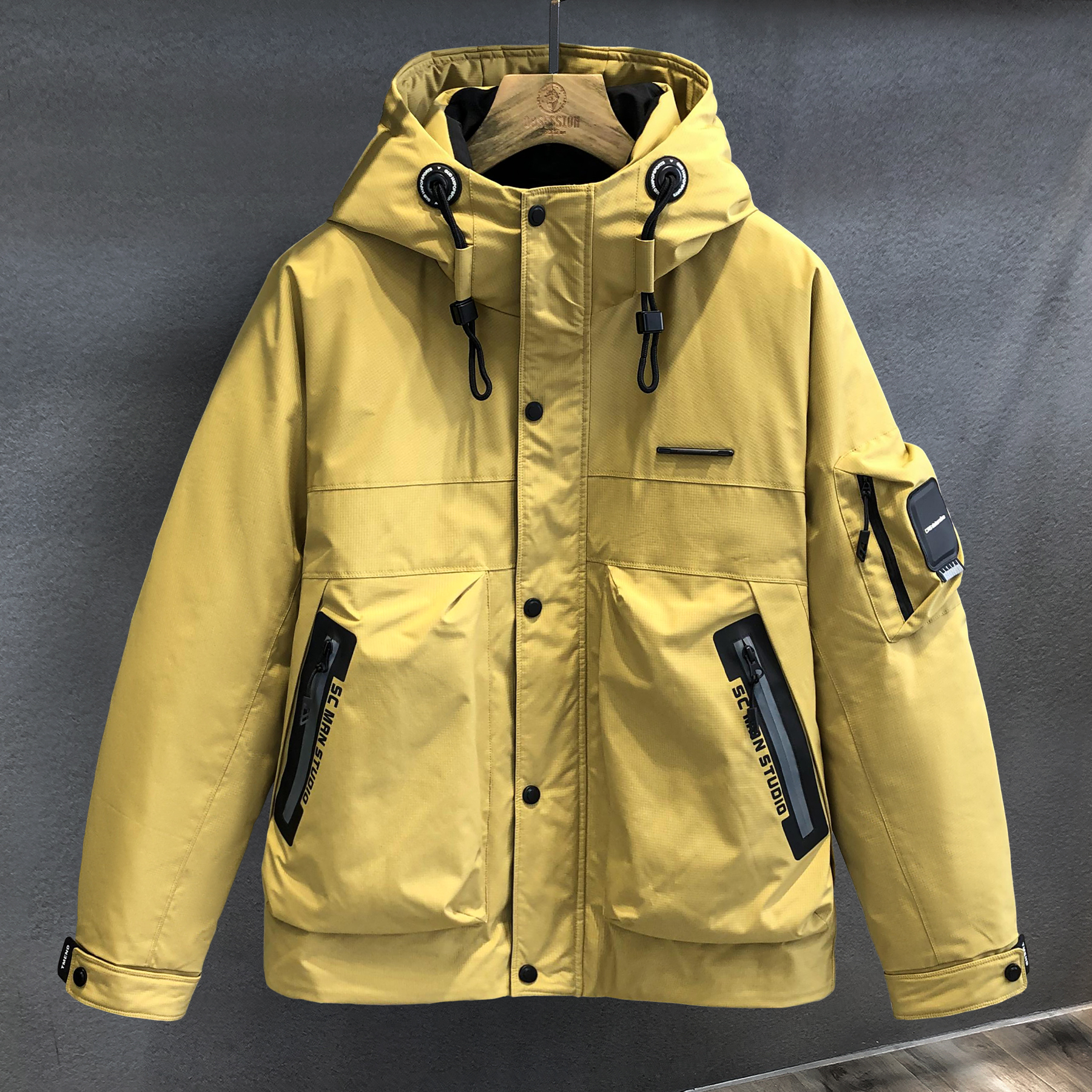重磅伽玛三防防护硬壳工装加厚羽绒服男士冬季保暖潮牌冲锋衣外套