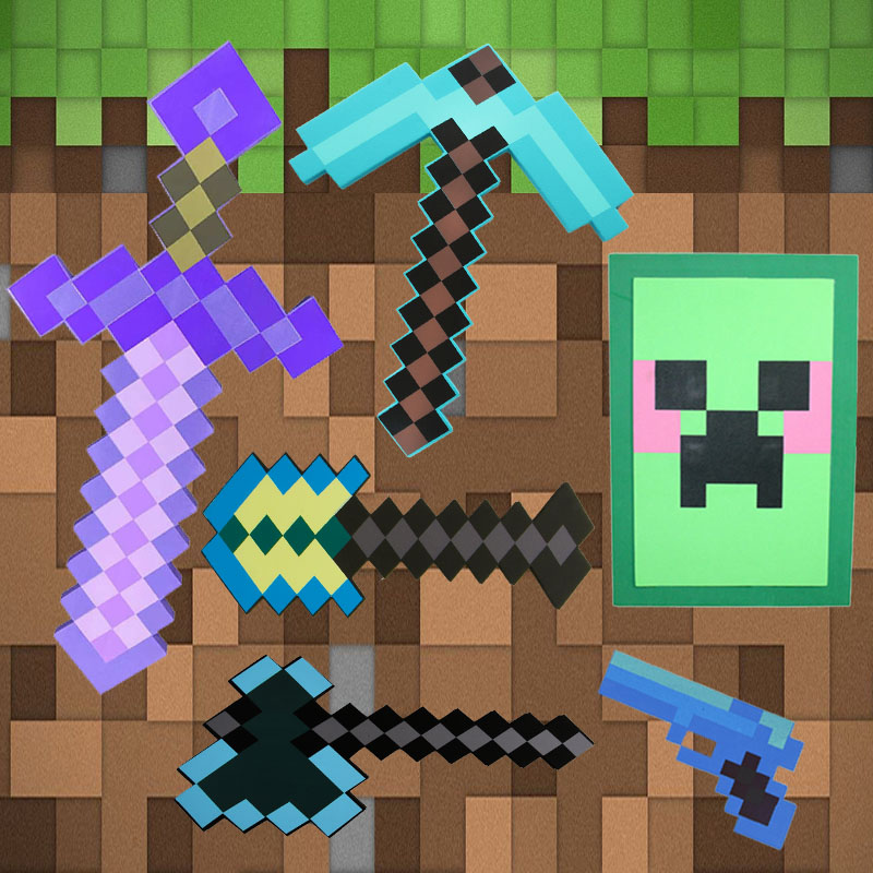我的世界钻石剑玩具Minecraft附魔弓箭武器盾牌斧头镐无尽之剑