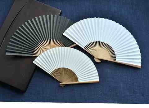 中国风素面纸质双面折扇空白可作画半熟30方8寸白色纸扇可男士