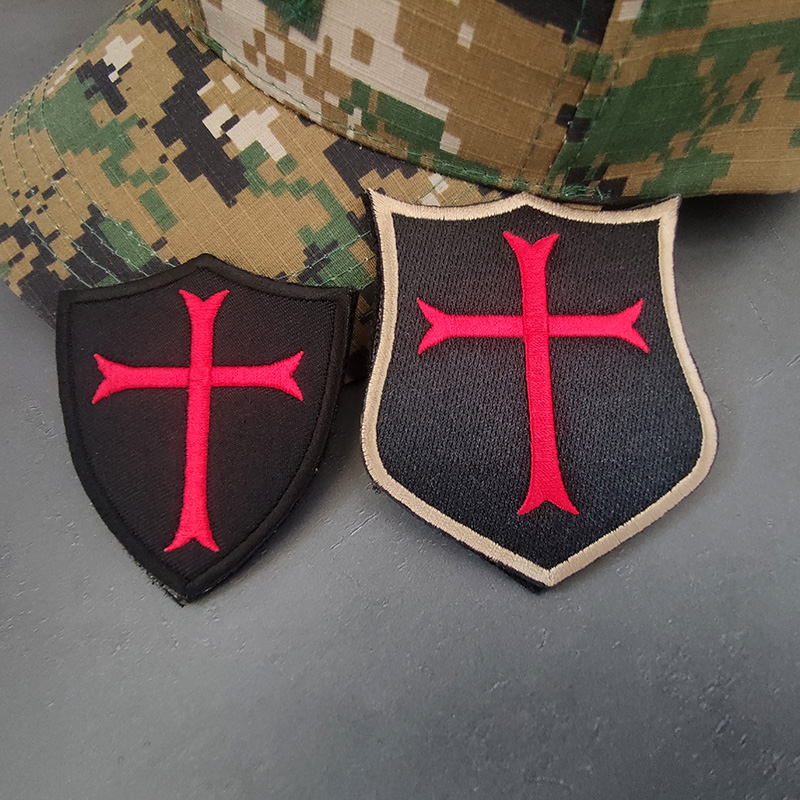 刺绣魔术贴圣殿骑士团十字军徽章臂章战术士气个性标志背包贴片