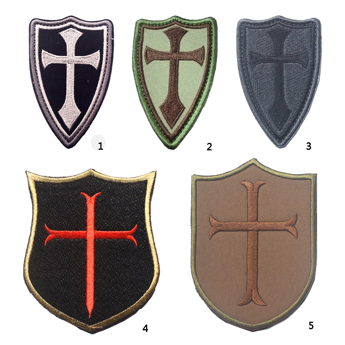 圣殿骑士徽章十字军魔术贴章刺绣士气章COS动漫道具包贴接受定做