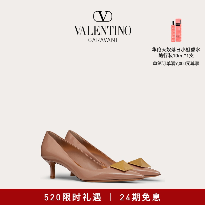 【24期免息】华伦天奴VALENTINO女士 ONE STUD 漆皮高跟鞋单鞋