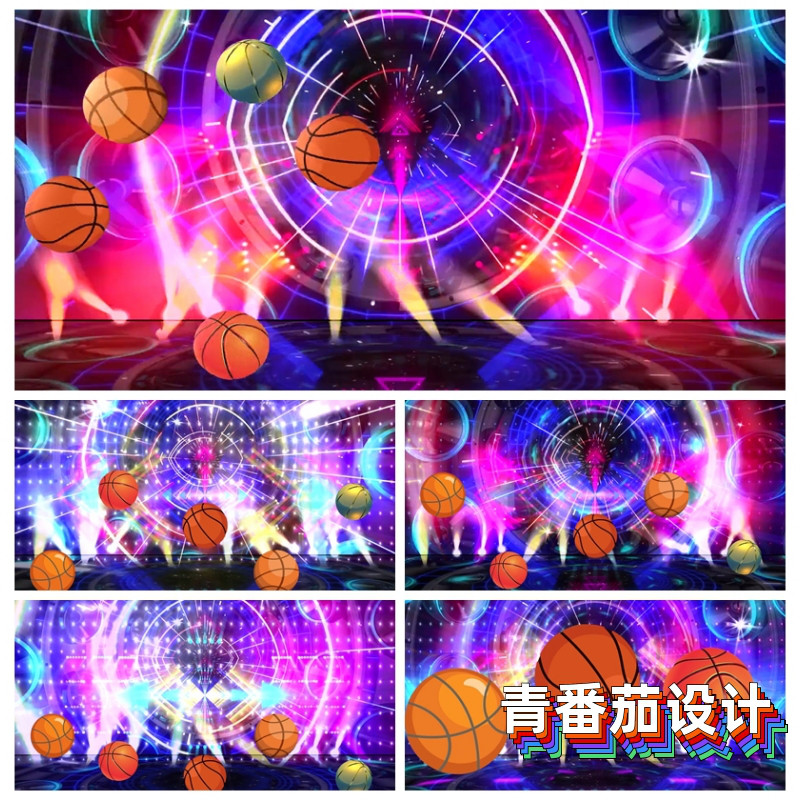 A246《篮球操》有声版酷炫 六一少儿 歌舞MV 晚会节目LED视频素材