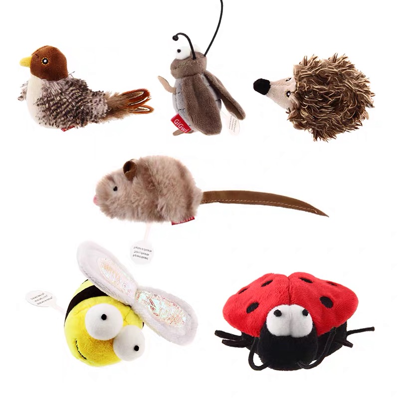 猫咪玩具炫律猎物发声仿真玩具小鸟蜜蜂刺猬蟋蟀老鼠