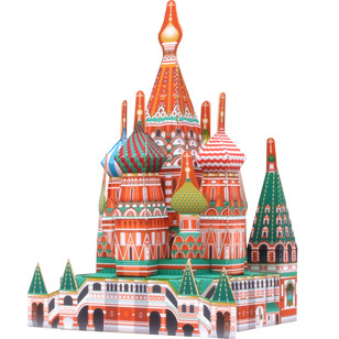 俄罗斯 圣巴西尔大教堂 微缩纸模型 手工DIY  活动折纸玩具