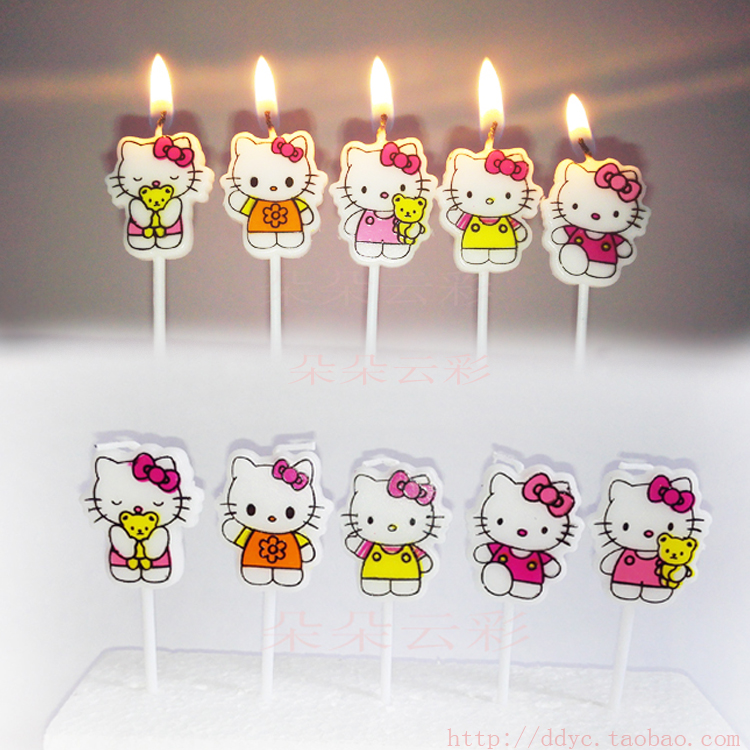 生日蜡烛 小猫咪萌萌达卡通动漫可爱动物创意插蛋糕小朋友儿派对