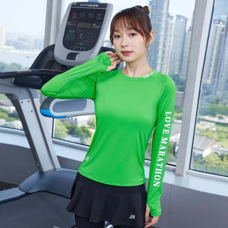 瑜伽上衣女秋冬季运动专业紧身t恤长袖网红晨跑步训练速干健身服