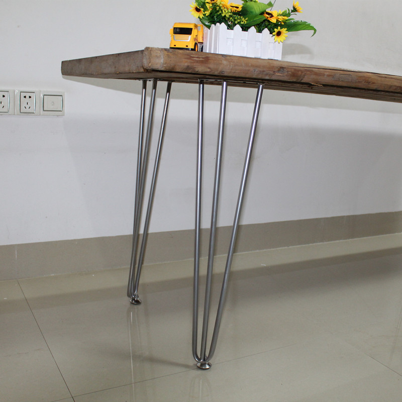 定制加厚简易铁艺桌腿餐桌桌脚会议桌桌架支架不锈钢色茶几脚桌子