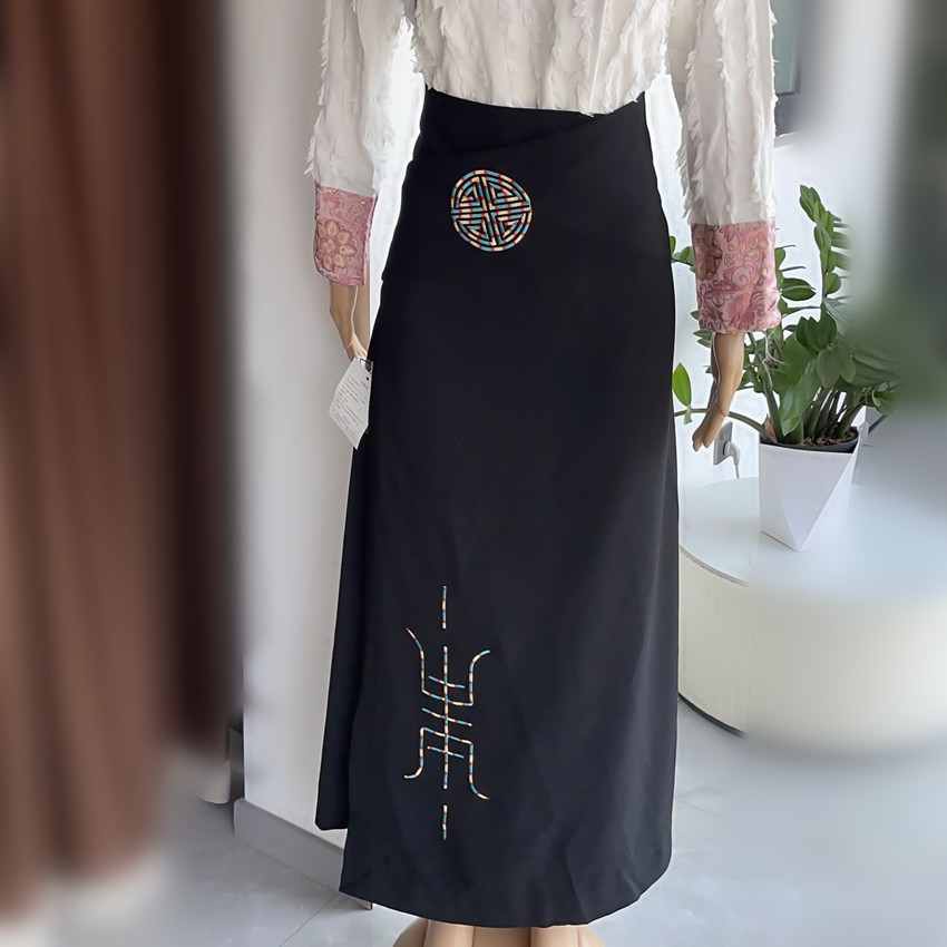 藏族服装女藏式半身裙舞蹈演出锅庄舞裹裙博拉藏装民族风服饰