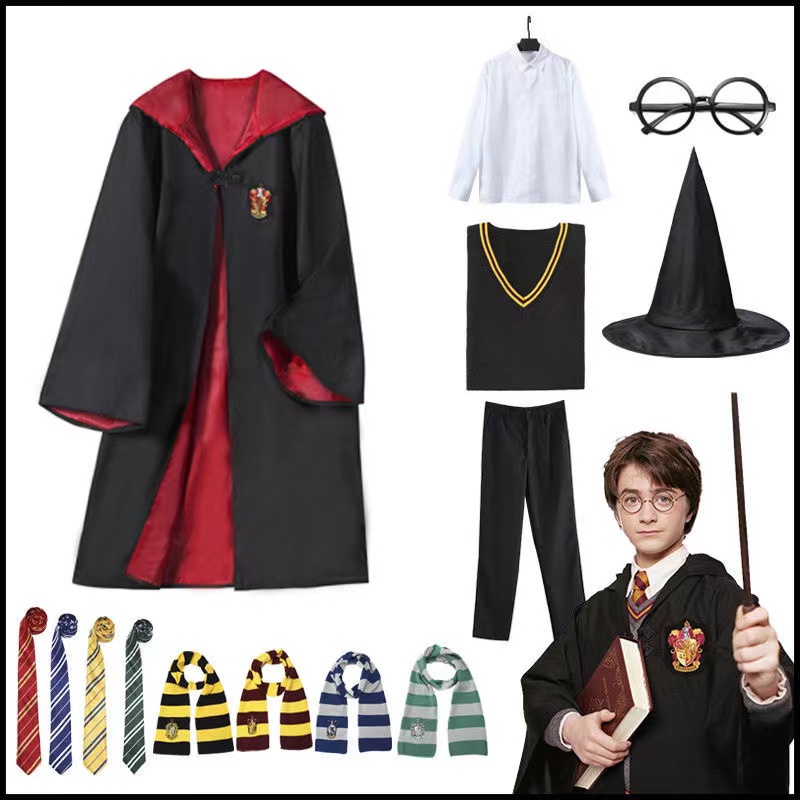 哈利波特衣服魔法袍格兰芬多学院cos服霍克沃兹校服万圣周边套装