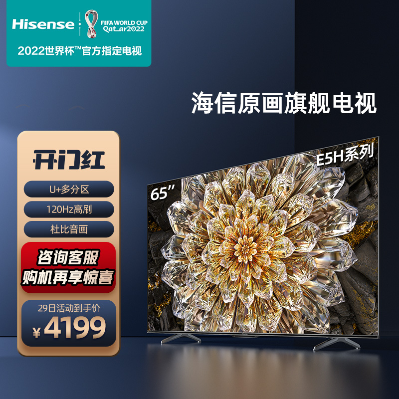 海信65E5H 65英寸原画旗舰电视机 4K高清智能平板全面屏液晶75
