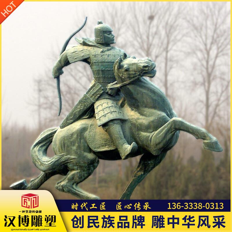 大型铸铜骑马人物雕塑定制做户外园林景观草原玻璃钢雕刻塑像摆件