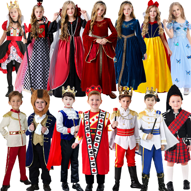 新款迪士尼cos演出服儿童王子骑士公主裙宫廷礼服六一节表演服装
