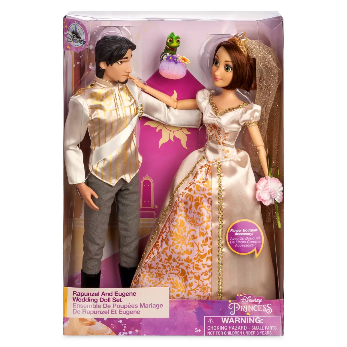 【DISNEY美国代购】2023年Rapunzel长发公主王子婚纱结婚娃娃