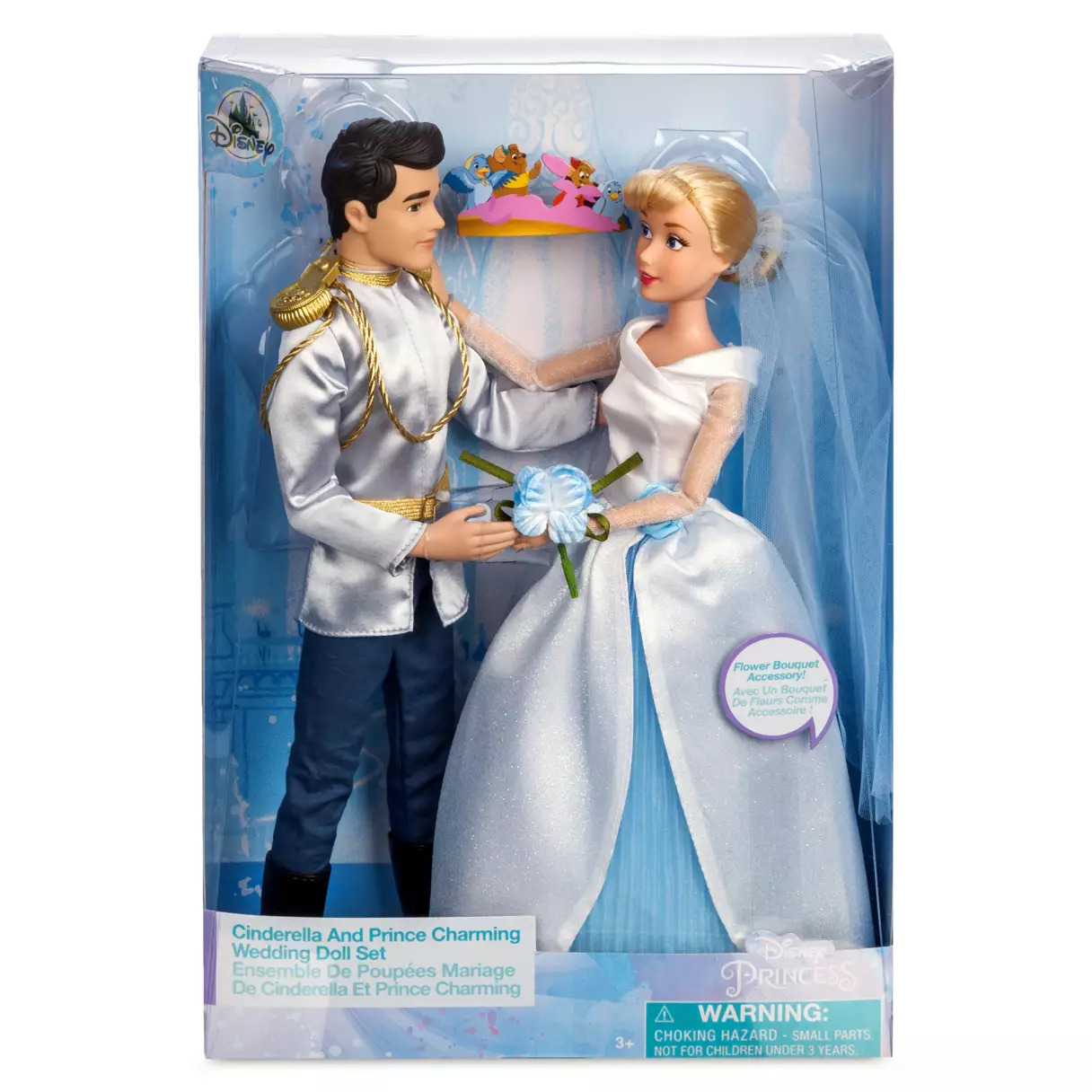 【DISNEY美国代购】2023年Cinderella灰姑娘公主王子婚纱结婚娃娃