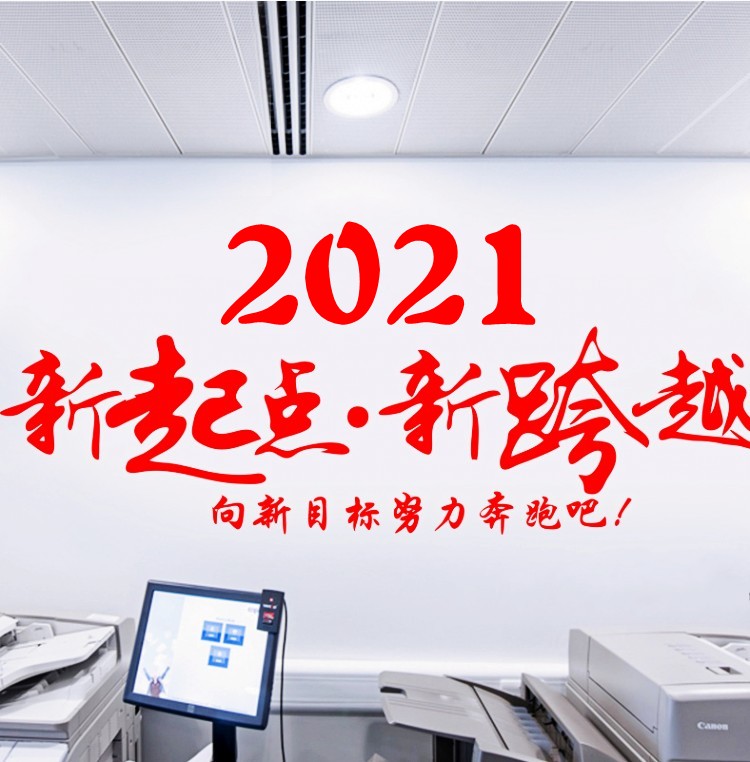 2021新起点新跨越墙贴公司办公室企业文化墙壁贴纸团队新年励志贴