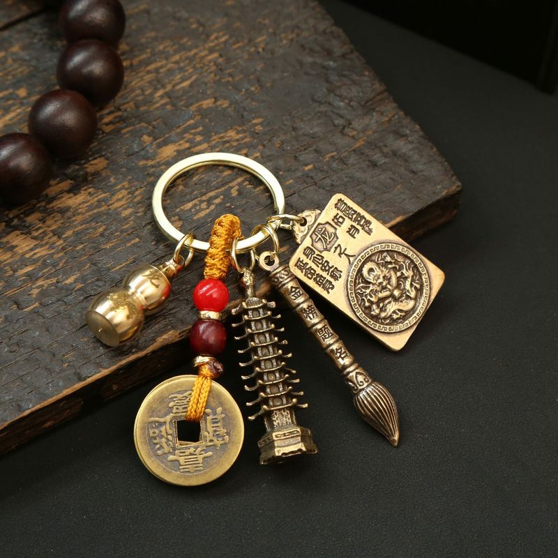 黄铜金榜题名生肖守护神钥匙扣挂件 男女汽车钥匙包包吊坠 铜饰品