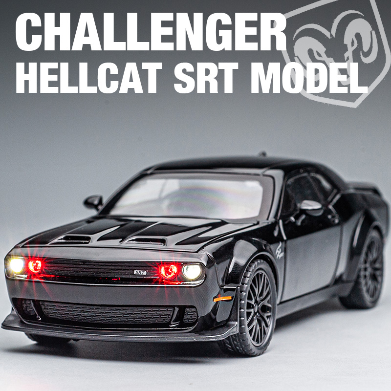 道奇挑战者地狱猫合金车模美式肌肉跑车摆件仿真玩具汽车模型