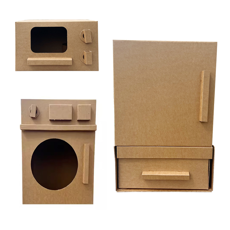 玩具幼儿园手工瓦楞纸箱壳板盒DIY制作冰箱微波炉儿童过家家厨房
