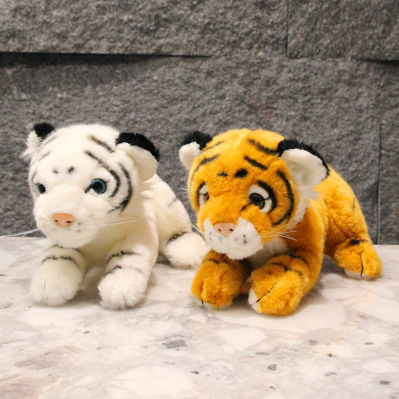 仿真东北虎毛绒玩具公仔白色小老虎动物园娃娃抱枕白虎儿童玩偶