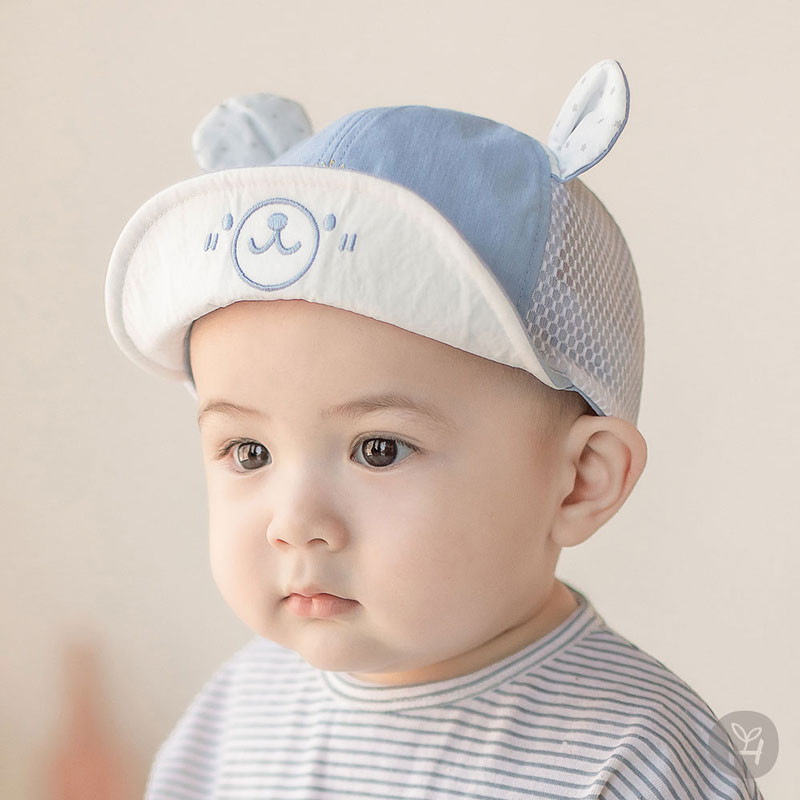 韩国代购男宝宝鸭舌帽子薄款婴儿童太阳帽春夏季防晒遮阳帽男童帽