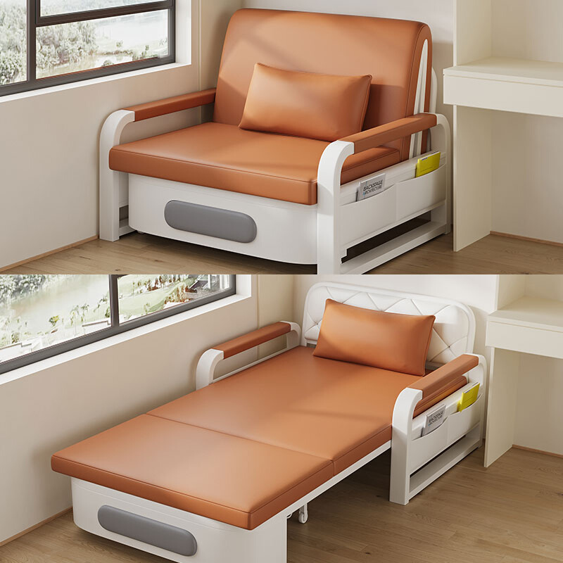 高级一米二折叠小沙发床两用简单小型单人1米5宽的拆叠双人科技布