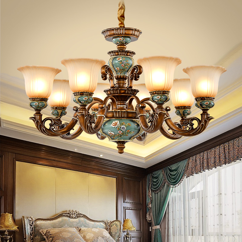 卡信之光 欧式复古客厅吊灯 大气奢华欧美式卧室餐厅别墅套餐灯具