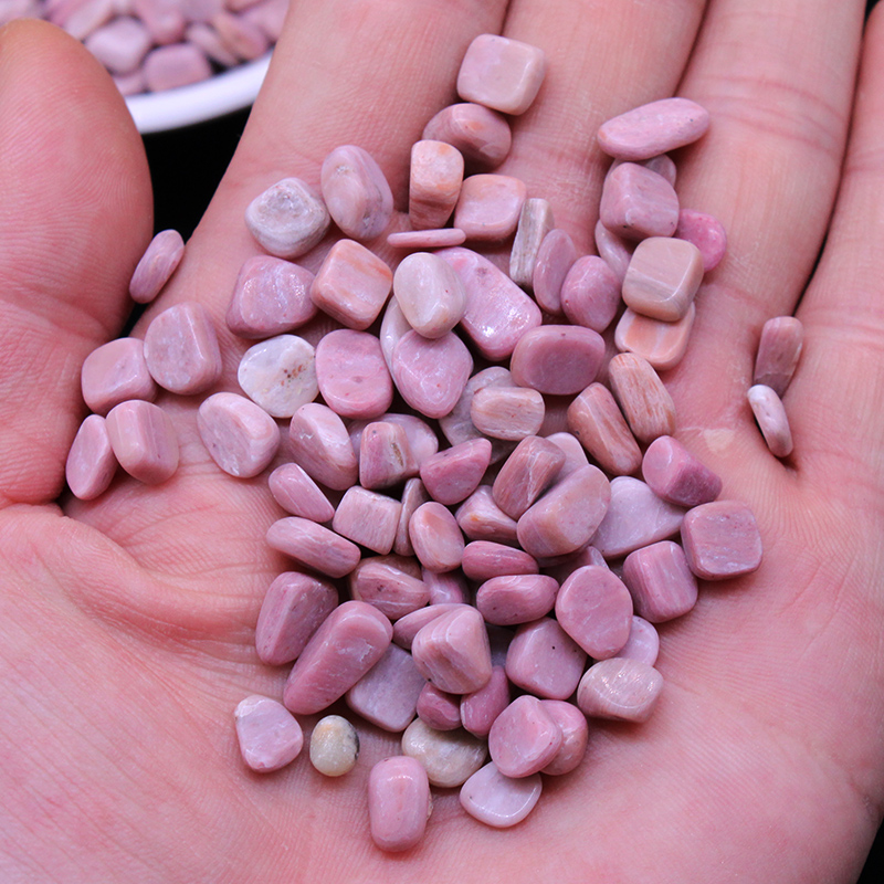 速发易晶缘天然粉红色蔷薇石水晶碎石摆件鱼缸装饰造景石头矿石宝