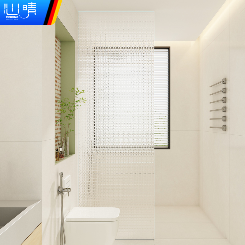心晴超白夹胶钢化玻璃浴屏卫生间浴室到顶无框玻璃隔断淋浴房