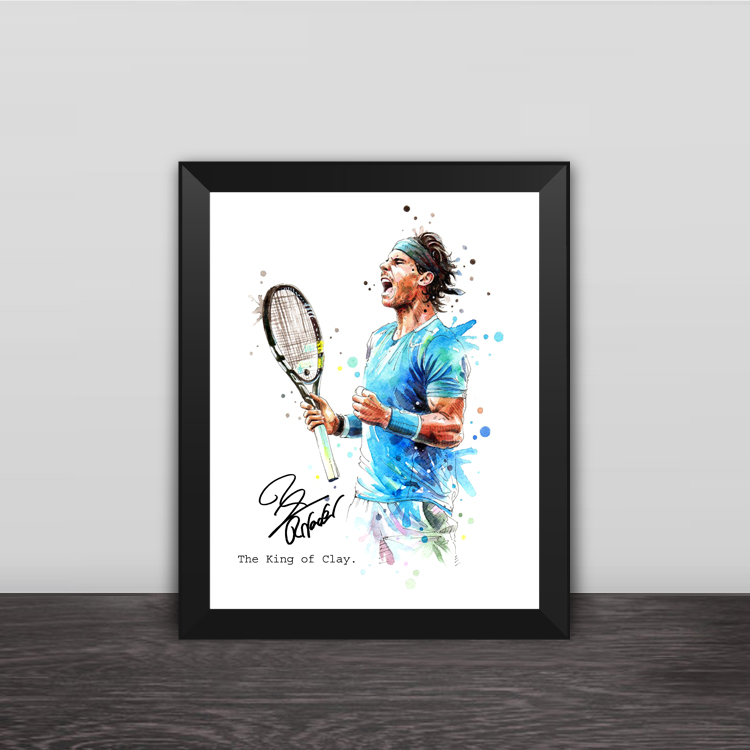 纳达尔涂鸦款相框吧装饰网球球迷礼物摆件照片墙 红土之王纳达尔