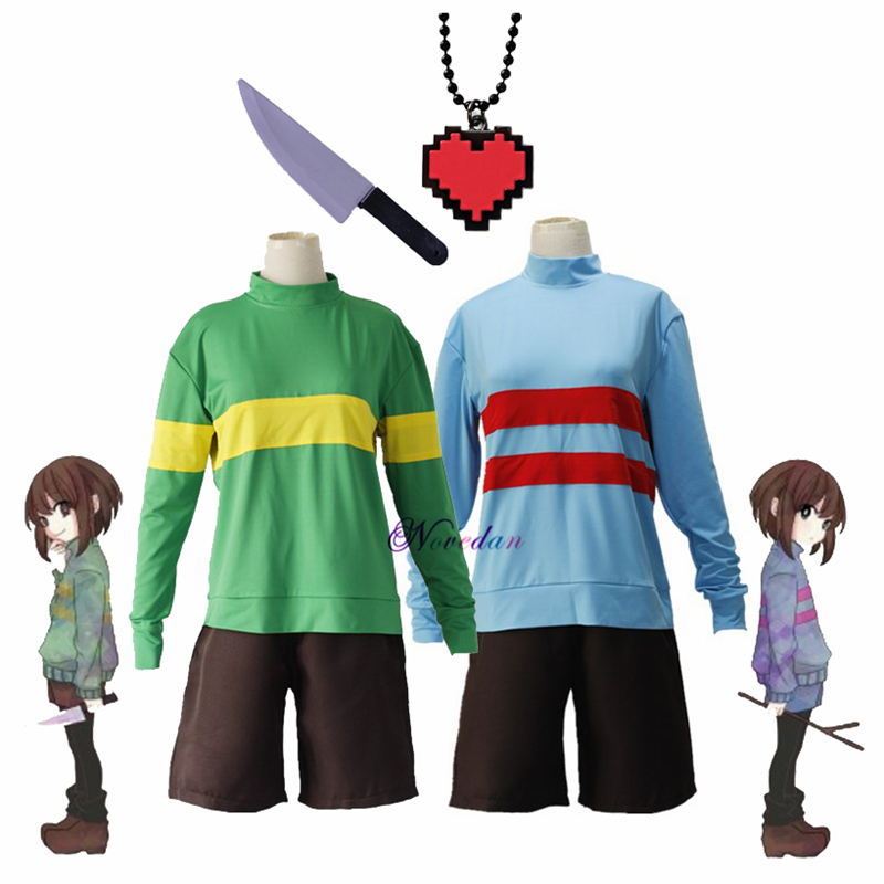 Anime Game Undertale Frisk Chara CospIlay Costume Andertail